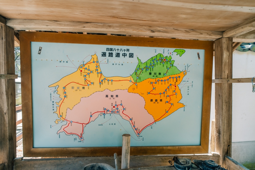 Map of the Shikoku Henro, in Japan