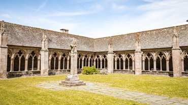 Interior architectural details of the cloister in the Cathedral of Saint Tugdual