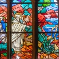 vidrieras detalles de las ventanas de la catedral de San Pablo Aureliano