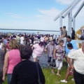Pilgrims on Lake Ste Anne Canada