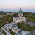 Dome of St. Joseph's Oratory and Montreal skyline at dusk