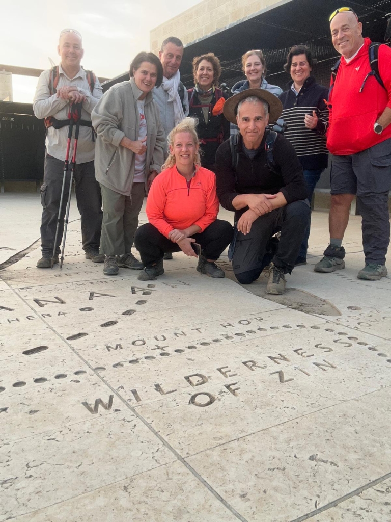 Group of pilgrims at the Saxum Visitor Center, on the Way to Jerusalem