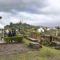 Pope Leo XIV visits the archaeological site of the ancient city of Hippo in Annaba, home to St. Augustine, on April 14, 2026 on the second day of his three-day Apostolic Journey to Algeria. The Pope layed out a wreath of flowers and paused to pray briefly amidst the ancient stones in the land walked on by his spiritual father. He then planted an olive tree. The ancient Roman city of Hippo Regius (also known as Hippo or Hippone), located in modern-day Annaba is famous as the diocese of St. Augustine, a Church Father (5th century). Photo by (EV) Matteo Pernaselci/Vatican Media/ABACAPRESS.COM