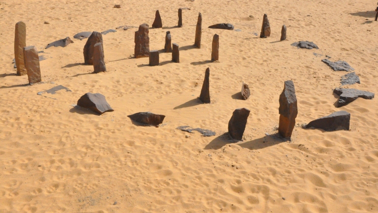 Nabta Playa Calendar Circle, reconstructed at Aswan Nubia museum