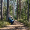 A man experiencing silence in nature