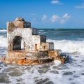Old steps to the sea on Djerba beach