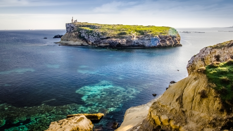 Saint Paul the green Maltese islet on the Maltese shore
