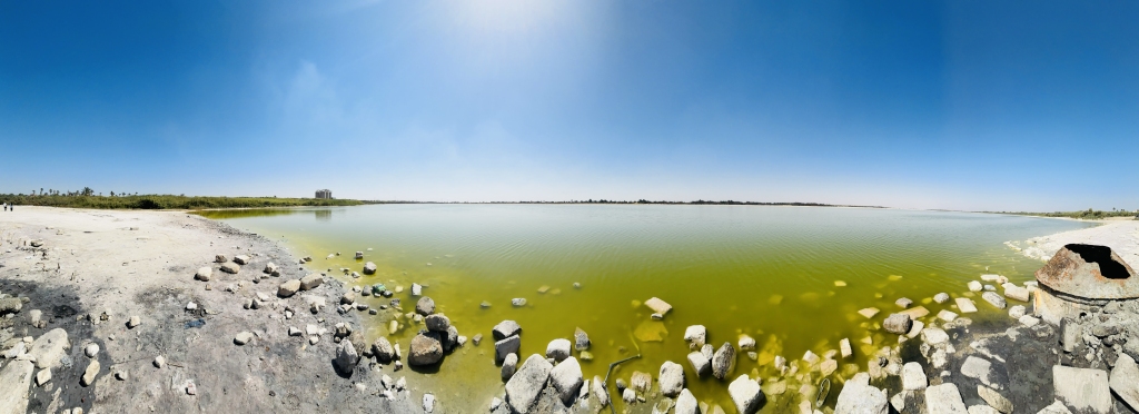 Lake El-Hammra in Wadi el Natrun, the place where the freshwater spring appeared as the Holy Family passed by.