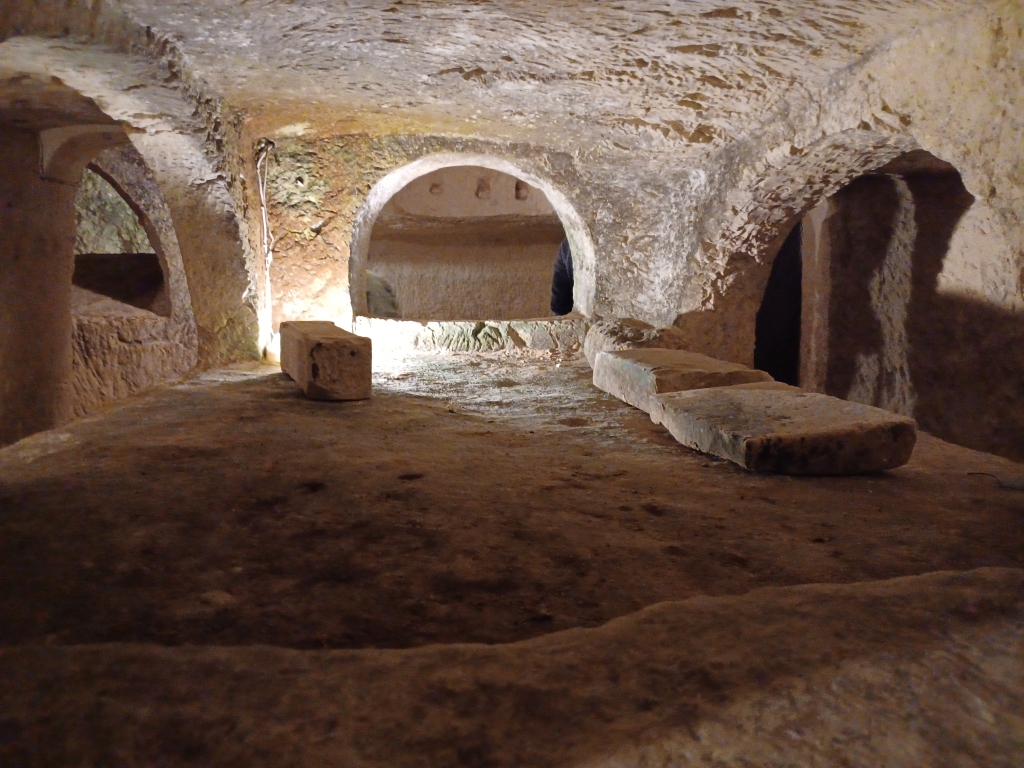 Roman catacombs underneath the Wignacourt Museum, Rabat, Malta.