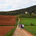 people walking on via Francigena