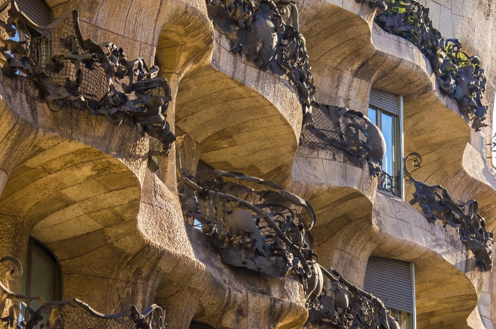La Pedrera, or Casa Milà, designed by Antoni Gaudí in Barcelona, ​​Spain
