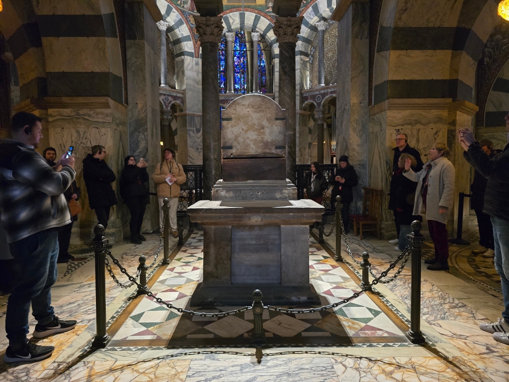 Charlemagne's throne in Aachen Cathedral