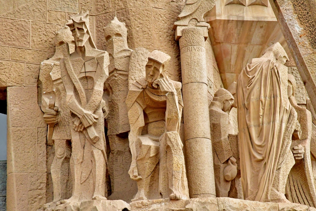 The Passion façade in the Basilica of the Sagrada Familia