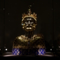Golden reliquary in the Treasury Museum of Aachen Cathedral, Germany.