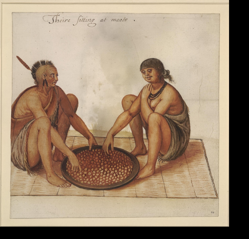 John White, an Indian man and woman eating