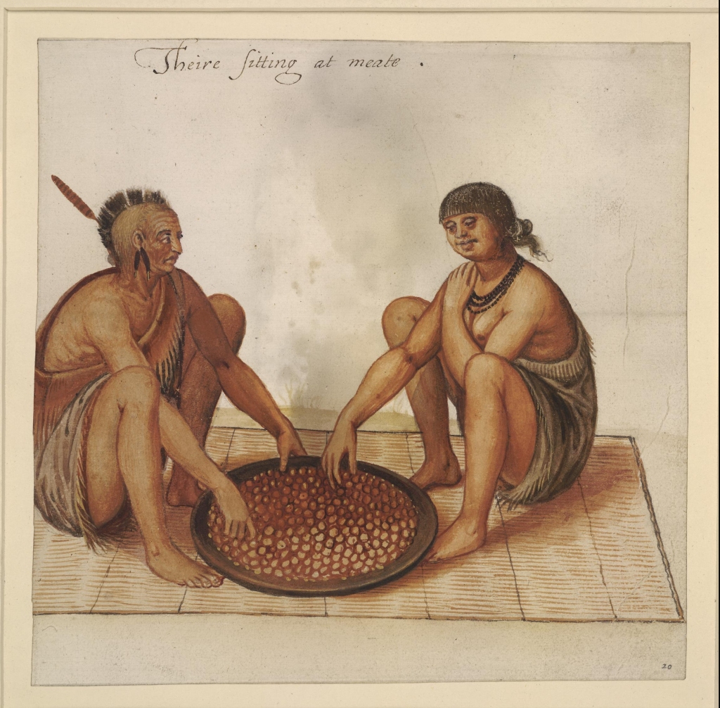 John White, an Indian man and woman eating