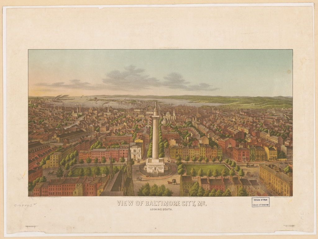 View of Baltimore City, E. Sachse & Co. - Library of Congress 1872