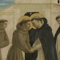 Fra Angelico (um 1395-1400 - 1455) - Part of a Predella, The Meeting of St. Francis and St. Dominic