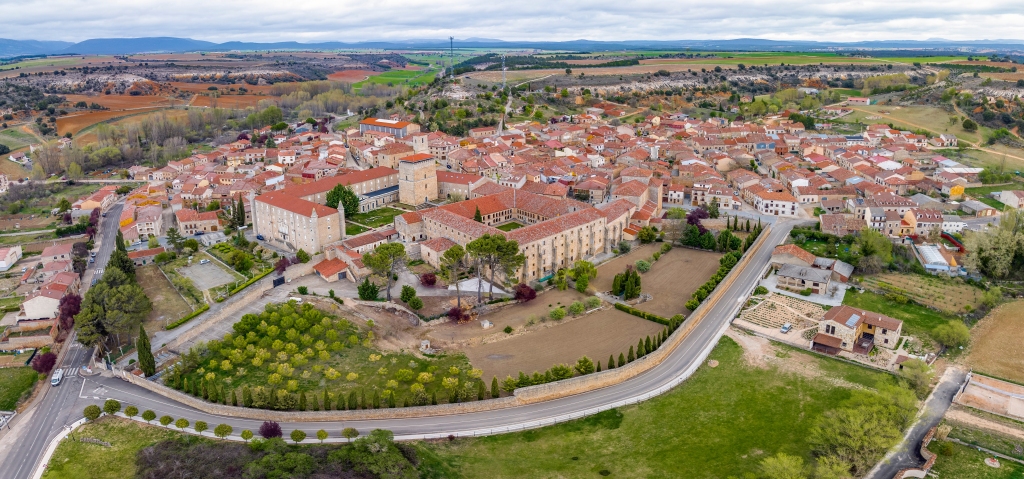 Panoramic aerial view of Caleruega in the province of Burgos