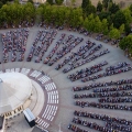 Aerial view of a celebration at St. James Parish in Medjugorje