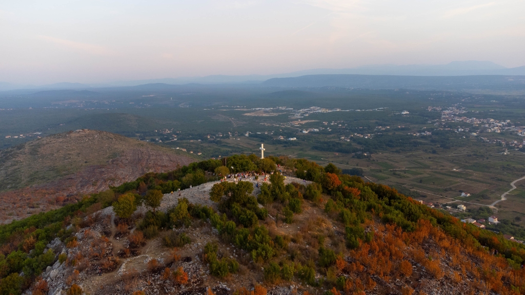 White cross on Mount Križevac