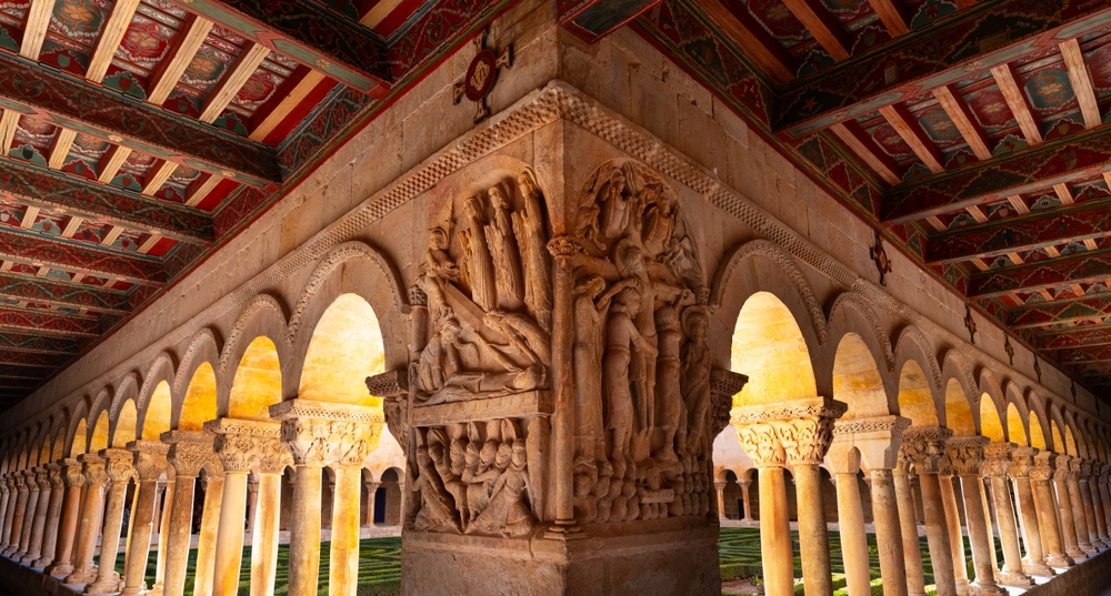 Details of the cloister of the Benedictine abbey of the Monastery of Santo Domingo de Silos