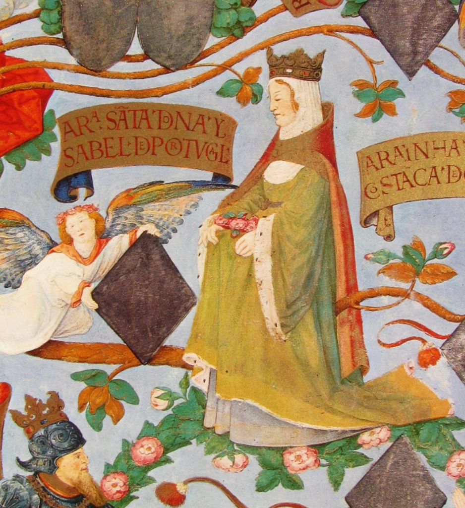 Saint Isabel, Queen of the Portuguese lineage, from the genealogy of Prince Fernando of Portugal, 1530.