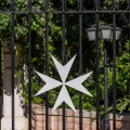 Maltese Cross in the Muristan of the Old City of Jerusalem, the first hospital of the Knights Hospitaller