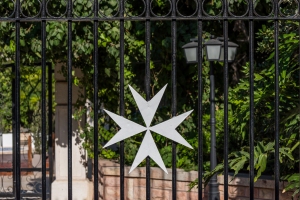 Maltese Cross in the Muristan of the Old City of Jerusalem, the first hospital of the Knights Hospitaller