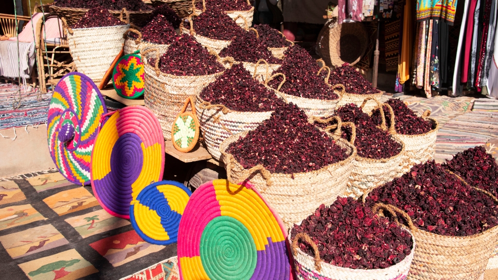 Karkade or hibiscus flower tea in a Nubian village in Aswan Egypt