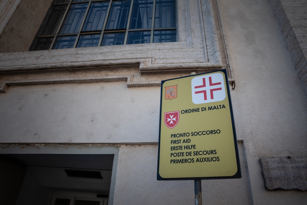 First aid station for pilgrims of the Order of Malta during the Jubilee in Rome