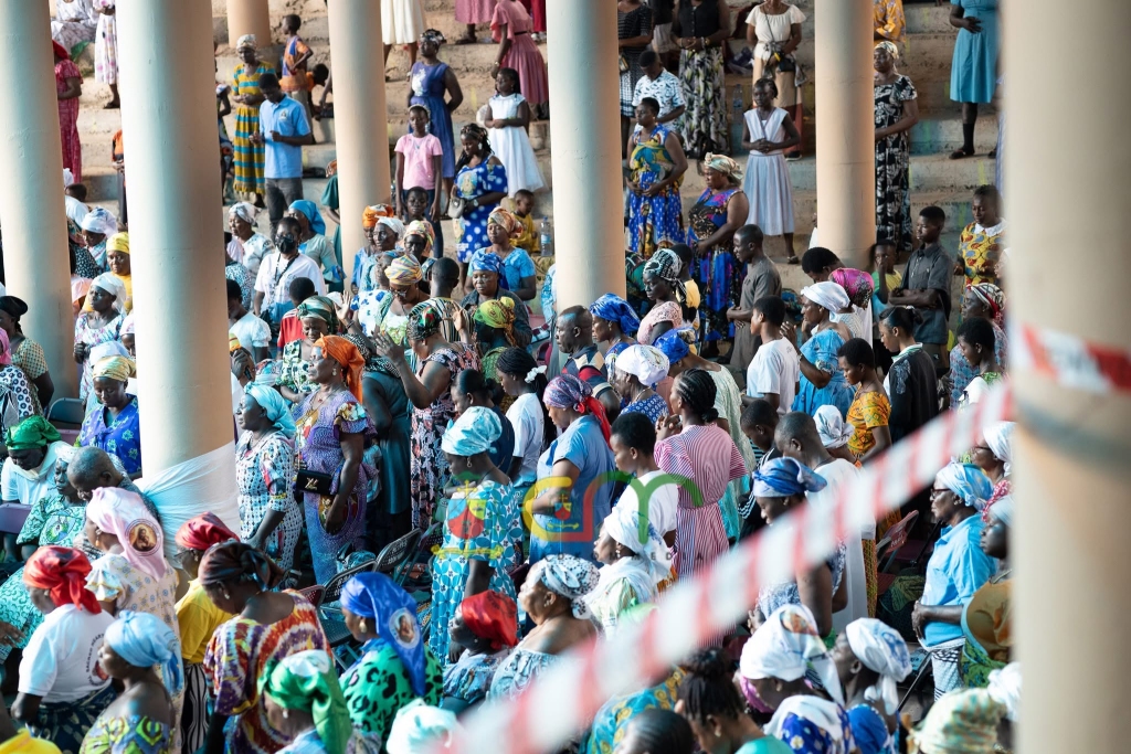 Pilgrims at the Buoho Grotto during the Feast of the Assumption