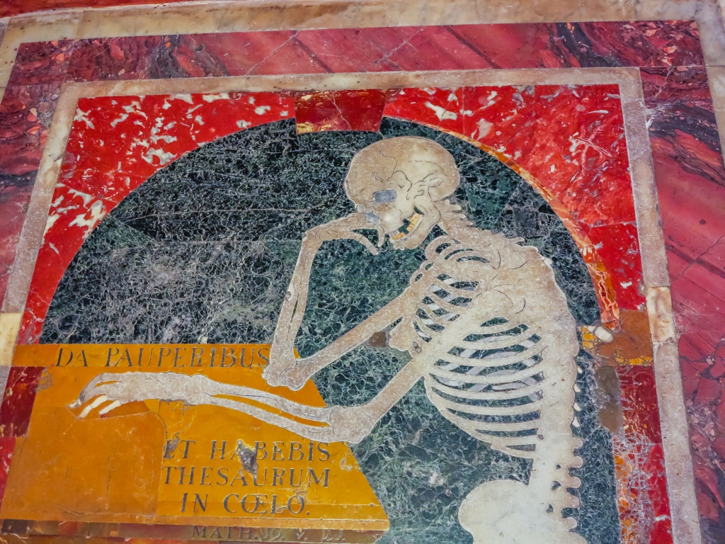 Detail of a funerary slab on the floor of the Co-Cathedral of Saint John.
