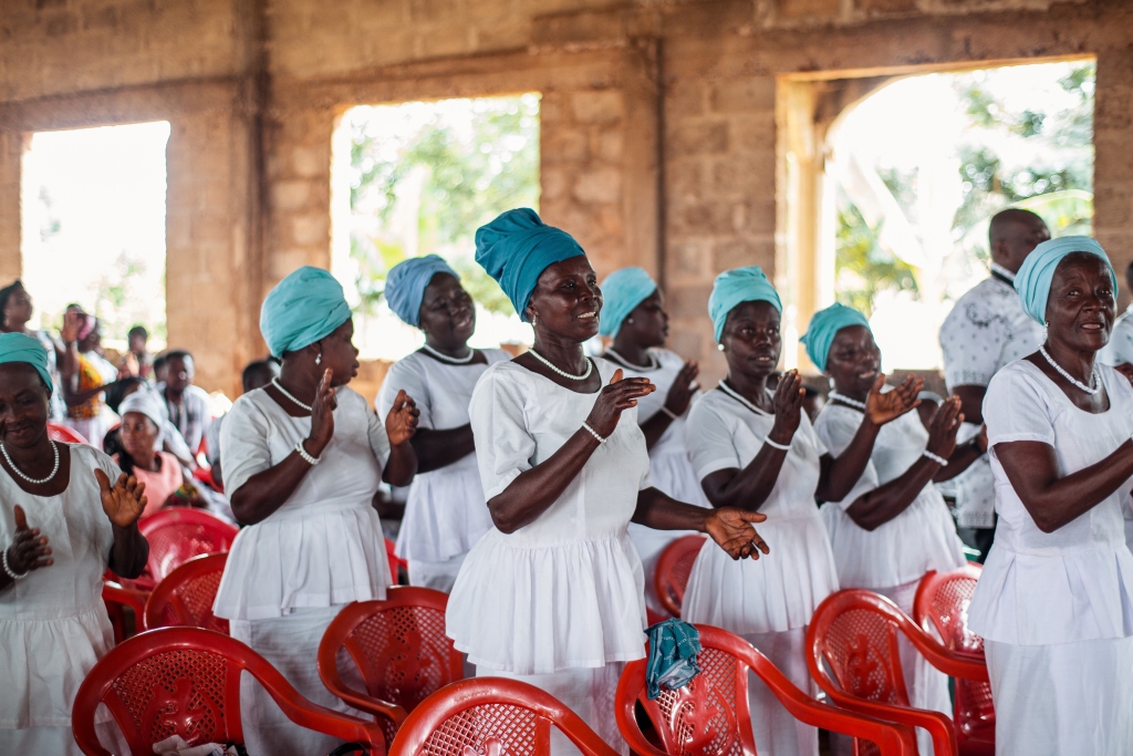 Celebration of a funeral in a church in Kumasi, Ghana