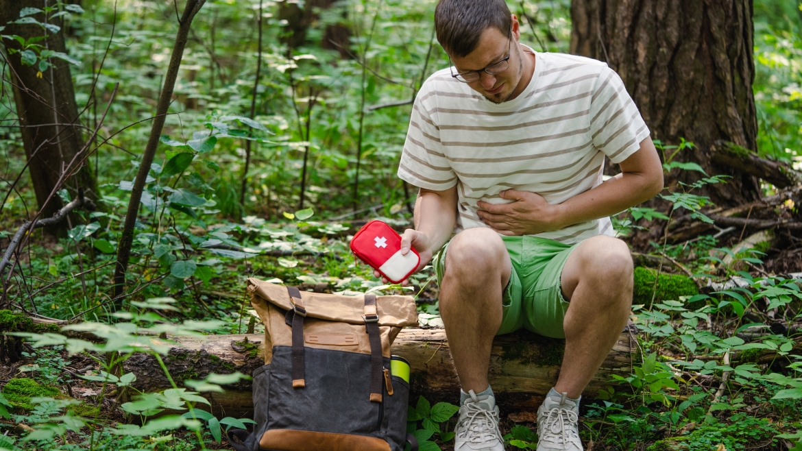 Stomach pain hiker