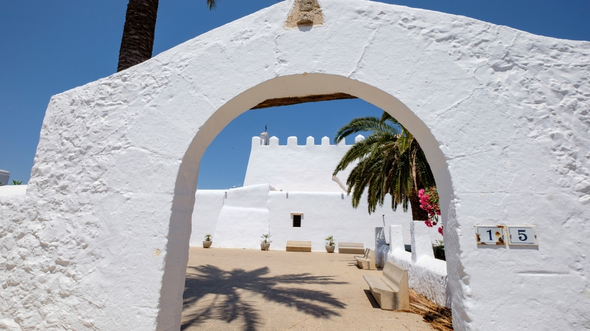 Church of Sant Jordi, dating back to the 15th century, Sant Jordi de Ses Salines, Ibiza, Balearic Islands, Spain