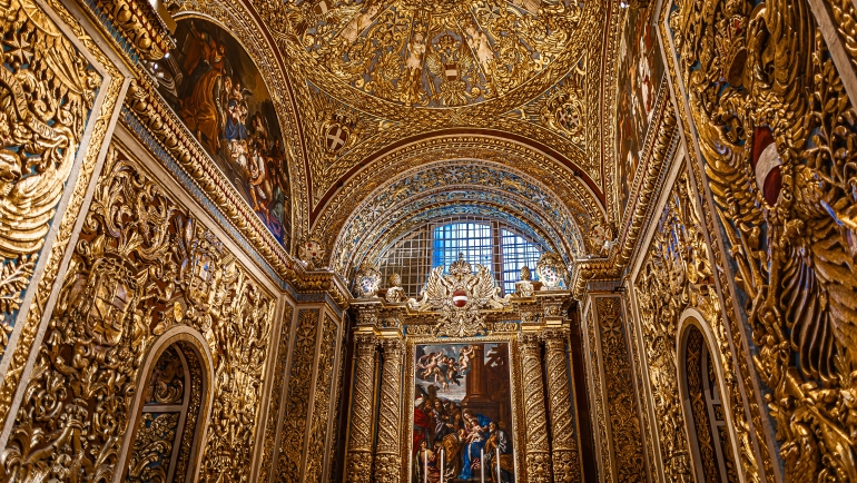 Magnificent Baroque chapel in the Co-Cathedral of St. John,