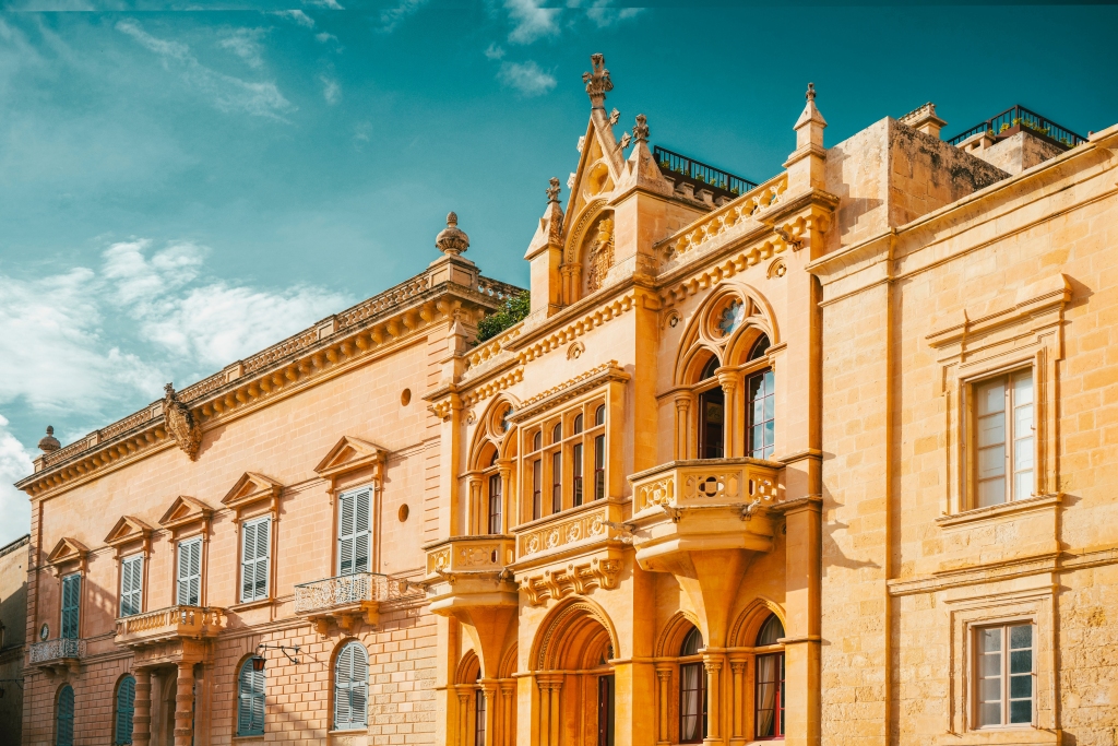 Exterior façade of St. John's Co-Cathedral in Valletta
