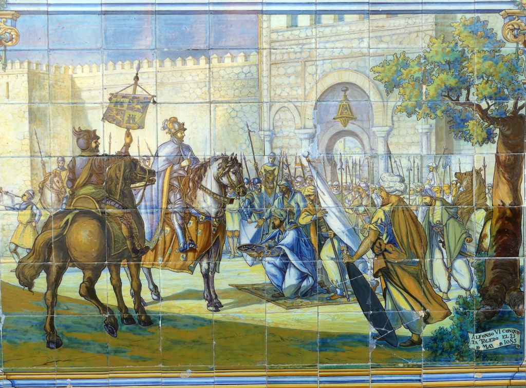 Reconquest of Toledo, depicted on the bench dedicated to that province. Plaza de España, Seville. By CarlosVdeHabsburgo - Own work, CC BY-SA 4.0, https://commons.wikimedia.org/w/index.php?curid=142779926